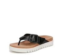 Vionic Women's Uptown Marin Flip-Flop, Black Tmb Leather, 38 EU