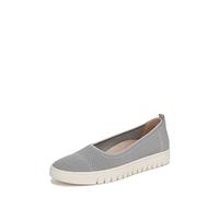 Vionic Women's Uptown Skimmer Knit Ballet Flat, Light Grey Fabric, 38.5 EU
