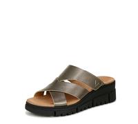 Vionic Women's Uptown Sunset Wedge Sandal, Gunmetal Metal Leather, 40.5 EU