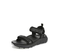 Vionic Women's Walk Max Wanderer Flat Sandal, Piel negra, 36.5 EU