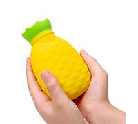 VIONNPPT Botella de agua caliente de silicona con piña creativa, 200 ml, calentador de manos, manos calientes, bolsa de agua portátil, regalo para adultos y niños (amarillo)
