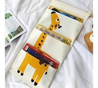 VIONNPPT Lino de algodón para habitación infantil, decoración de pared, bolsa de almacenamiento para colgar, diseño de jirafa