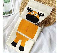 VIONNPPT Lino de algodón para habitación infantil, decoración de pared, bolsa de almacenamiento para colgar, diseño de animales de dibujos animados (vaca A)