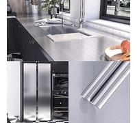 VIOPVERY Papel de contacto de acero inoxidable plateado, 90 x 500 cm, papel tapiz de despegar y pegar, impermeable, fácil de quitar, película autoadhesiva, cubierta de pared para superficie de metal,