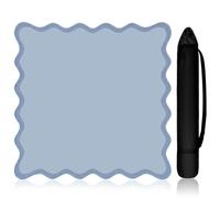 VioraWhite Mini tapete de mahjong de 21 pulgadas para viaje, lindo festoneado pequeño, antideslizante, reducción de ruido, accesorios Mahjong, regalos, Domino y Tile Game Table Mat (azul polvoriento)