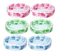 VioraWhite Paquete de 6 piscinas inflables de 34 x 10 pulgadas, albercas hawaianas para remo, 3 anillos, centro de juegos de agua redondo para interiores y exteriores