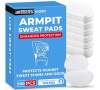 VIORY Almohadillas de sudor para axilas para debajo de los brazos, comodidad extra, para hiperhidrosis, para hombres y mujeres, no visibles, protectores de vestir desechables, protección antisudor