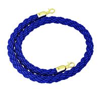 VIP - Barrera de cuerda con ganchos dorados trenzados, divisor de colas de control de multitudes, nueva solución de gestión de colas para ceremonias de apertura, elegante diseño azul