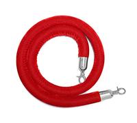 VIP - Barrera de cuerda de terciopelo rojo, cable de control de multitudes de 2,2 m con ganchos plateados, divisor de postes de soporte para bar, cine, gestión de líneas de eventos