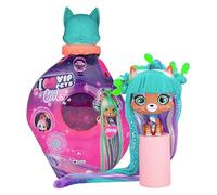 VIP Pets Cats Stormy, Muñeca Gatita Coleccionable Que Brilla en la Oscuridad con Pelo Largo a Peinar y 15 Accesorios - Juguete Regalo para Niñas y Niños +3 Años