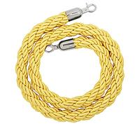 VIP Stanchion Hemp Rope for Movie Theaters,Crowd Control Ropes Barrier with Polished Metal Clips, Grand Openings, Hotels(Yellow,1.5m/4.92ft)