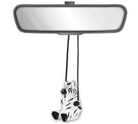 VIPbuy Decoración de coche de madera 100% hecha a mano en forma de cebra para colgar - Figura de madera tallada y pintada a mano para espejo de coche Accesorios de decoración Regalos
