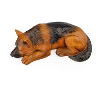 VIPbuy Urnas conmemorativas de mascotas para cenizas - Estatua de perro serena acostado de resina, regalo de condolencias por la pérdida de perro, figura de recuerdo de mascotas (pastor alemán)