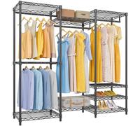 VIPEK V5 - Armario portátil Resistente, Perchero de Metal Independiente con 4 Barras para Colgar y 8 estantes, Estante Ajustable Personalizado, 56.7 Pulgadas de Largo x 15.7 Pulgadas de Ancho x 76.4