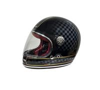 VIPER F656 Full Face Motorcycle Motorbike Helmet ECE 22.06 Approved Vintage Motorbike Helmets for Adult Men and Women Touring Urban Bike Safety Wear Full Face Helmet (Chequer,S)