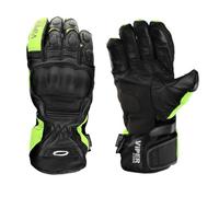 VIPER Guantes DE Moto Axis-8 Cuero Y Textil CE VERIFICADA HOMOLOGADO EN13594 Impermeable NUDILLO Duro Reforzado Deportivos Protector Guantes - Amarillo - M