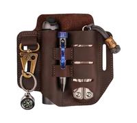 VIPERADE PJ13 Funda de piel EDC organizador de piel táctica multiherramienta soporte de cuero con trabilla para cinturón soporte para bolígrafo para linterna, herramientas al aire libre, camping, mini