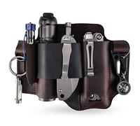 VIPERADE PJ36 Multitool Scheide Lederscheide,EDC Taschen Organizer für Herren für Multitool,Taschenlampenhalter und Stifthalter,EDC Gürtel Organizer mit Schlüsselhalter (Braun)