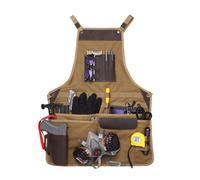 VIPERADE VAQ1 - Delantal de lona para trabajo con bolsillos, delantales de carpintería para hombre, Beige Bronceado, talla única