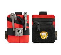 VIPERADE VE13 Mini Bolsa EDC, pequeño Organizador EDC con 3 Bolsillos, Mini Bolsa de Herramientas EDC con área de Parches, pequeña Bolsa Adicional organizadora Multiherramienta - Rojo