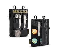 VIPERADE VE18 X-Pac Bolsa pequeña EDC, Bolsa de Herramientas pequeña con 6 Bolsillos, Organizador de Herramientas EDC para Hombres con área de Parches（X-Pac Negro Suave）