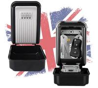 ViperSafe Caja Fuerte para Llaves Exterior Impermeable: Caja de Seguridad a Muro, Gran Capacidad con Combinación de 4 Dígitos, Guarda Llaves Antióxido para Airbnb y Casa - Gris