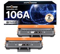 VIPGOOD 106A Tóner con Chip Compatible para HP 106A W1106A Cartuchos Tóner para Laser 107w 107a 107r para MFP 137fnw 137fwg 135a 135r 135w 135wg (Negro, 2-Pack)