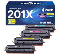 VIPGOOD 201X - Cartuchos de tóner Compatible para 201X CF400X 201A Toner para LaserJet Pro MFP M277dw M252dw M277n M252n M277 CF400X CF401X CF402X CF403X (Negro Cian Amarillo Magenta, Paquete de 4)