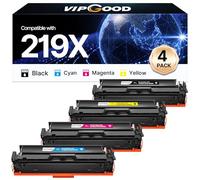 VIPGOOD 219X 219A - Tóner Compatible con 219X W2190X 219A para Color LaserJet Pro MFP 3302FDW 3302FDWG 3302SDWG 3202DN 3202DW (Negro Cian Amarillo Magenta, 4-Pack)