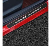 VIPHID Pegatina para Umbral de Coche para Hyundai N Nline I20 I30 I40 Ix35 Tucson Elantra Sonata Genesis Solaris VEOSTER Kona, Pegatina con Patrón de Fibra de Carbono Auto Umbral Pedal de Bienvenida