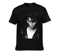 Viplili Johnny Actor Depp - Camiseta de manga corta con estampado de estrellas y cuello redondo para hombre y mujer, 8 tallas, Negro, 42
