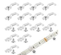 VIPMOON 100pcs Tira de Led Clips de Soportes de Montaje, para 10mm de ancho IP65 Impermeable 5050 LED Strip Light, Tornillos Incluidos