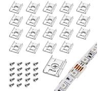 VIPMOON 10mm Clips Fijación de Tira LED 100pcs Clip de Sujeción para Fijación Luz Led Clips de Montaje Ocultos con Tornillos para Tira LED 5050