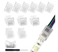 VIPMOON 12PCS 5 Pines RGBW LED tira conectores, tira de alambre de conexión rápida para 10mm de ancho impermeable o no impermeable 5050 LED RGBW tiras.
