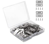 VIPMOON 50 Piezas Mini Bisagras Pequeñas Manualidades con Tornillos, 18x15mm Mini Bisagras de Antiguo, Bisagra de Repuesto para Accesorios de Bricolaje, Caja de Madera, Plateado