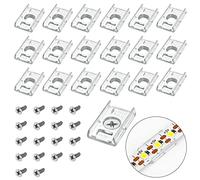 VIPMOON 8mm LED clips de montaje, 100pcs LED clips de tira, clips de montaje ocultos con tornillos para tiras de LED de 8mm de ancho.