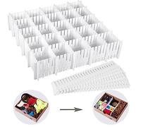 VIPNAJI 16 Piezas DIY Separadores de Cajones 32 x 7 cm, organizador Cajones Plástico Separador de Armario Divisores Cajones de Rejilla Ajustables para Calcetines, Ropa Interior, Oficina, Cocina