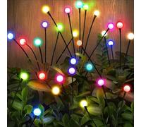 VIPNAJI 4 Piezas Luces Solares de Luciérnaga, 10 LED Luciérnaga Luces Solares Exterior, Luz Solar Exterior Jardin IP65 Impermeables, Prueba de Agua, Adecuadas para Jardines, Pasarelas, Balcones