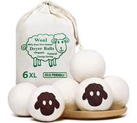 VIPNAJI 6 Bolas secadora extragrandes XL, - Dryer Balls de Lana de Oveja Reutilizables, suavizante natural, 100% pura, para secar ropa