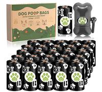 VIPNAJI Bolsas para excrementos de perro con dispensador y clip de lino, sin fragancia, 26 rollos (520 bolsas), 30 x 22 cm, a prueba de fugas, gruesas y fuertes, bolsas de excrementos para perros