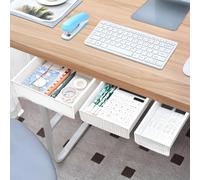 VIPNAJI Cajón debajo del escritorio, 3 unidades organizador de cajones caja de almacenamiento, organizador de cajones autoadhesivo para oficina, caja de cajones oculta para la Escuela, Hogar y Oficina