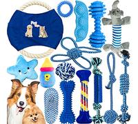 VIPNAJI Grupo de Juguetes para Perros Durable Masticable Cuerda, Herramientas de Entrenamiento, para Mantener a su Perro Sano,100% Algodón - 15 Piezas,- para Perros de Tamaño Mediano y Grande