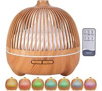 VIPNAJI Humidificador ultrasónico y difusor de Aroma 550 ml.Ultra silencioso,Apagado Automático.Humidificador Aceites Esenciales con Control Remoto y LED de 7 Colores de para Hogar, Oficina, SPA, Bebé