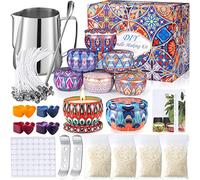 VIPNAJI Kit de Fabricación para Velas,erramienta para Velas de Bricolaje, Cera de Abeja Natural,Mechas para Velas,Jarra de Vela, Frascos para Velas, Pegatinas de Mechas para Velas,8 colorante