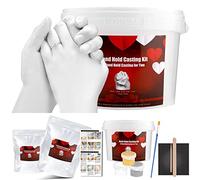 VIPNAJI - Kit de moldeo a mano, para parejas, huellas 3D, adultos, familia, pies y manos, ideal para mujer y hombre, alginato, regalo amante con yeso para moldeados, escultura de arte decorativo