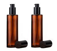Vipolishtry 2 botellas vacías de vidrio ámbar de 4 onzas, rellenables, de plástico, para champú, ideal para mezclas de aceites esenciales, lociones, jabón líquido, aromaterapia, baño, cocina, viajes