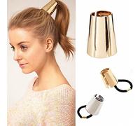 Vipolishtry 2 piezas góticas punk metal círculo banda elástica para el pelo lazos para el pelo titular cola de caballo cuerda accesorio para mujeres niñas