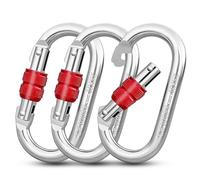 Vipuikos 3 mosquetones grandes, en forma de O, 25 KN, acero inoxidable, capacidad de carga pesada, 2500 kg, para yoga, hamaca, camping, columpio, escalada, absei