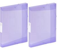 Viquel 208235 - 32 - Carpeta 3 solapas de plástico grande capacidad, color morado (Paquete de 2)