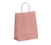 Viquel - Bolsa Kraft tamaño pequeño 18 x 24 x 8 cm - Bolsa kraft con asa retorcida rosa - Lote de 50 bolsas de papel - rosa